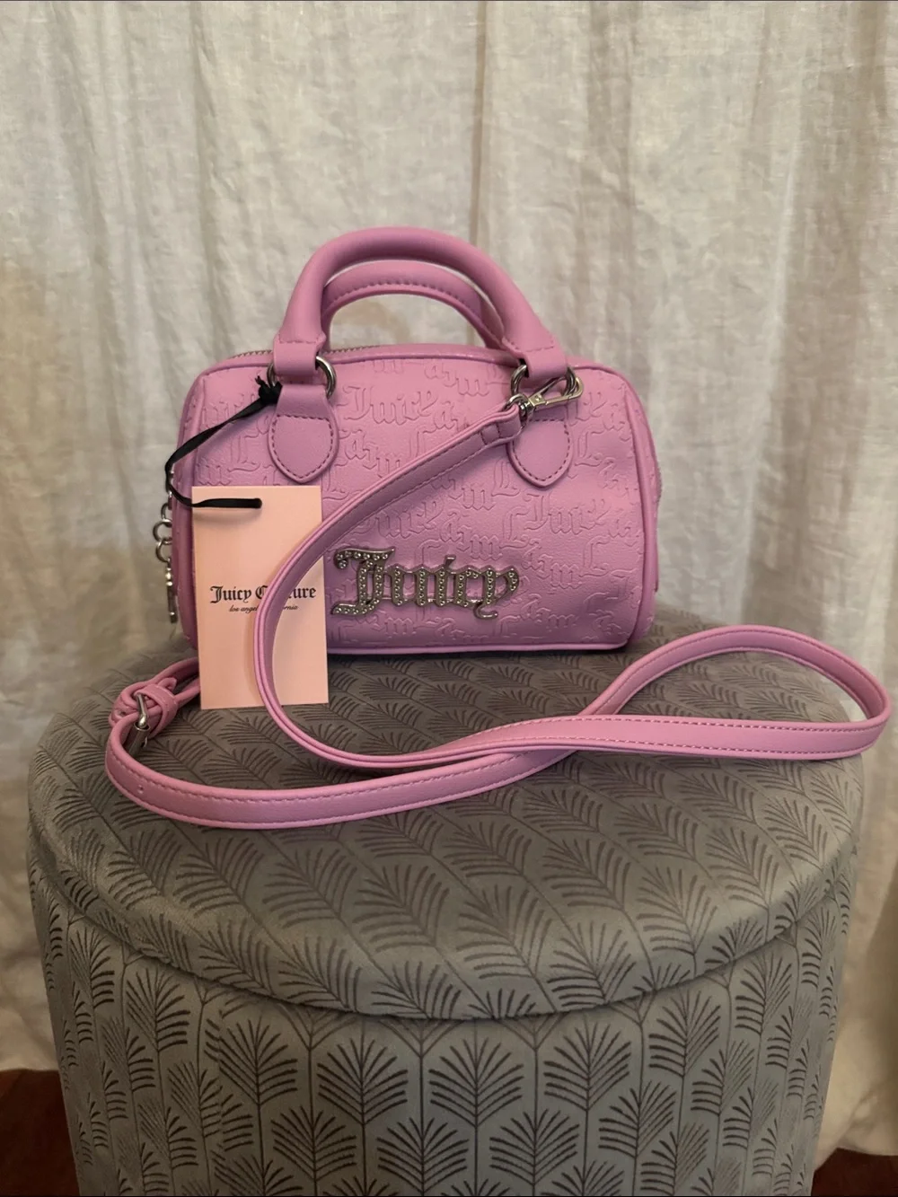 Juicy Couture Pink Mini Logo Satchel with Strap